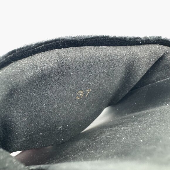 Christian Louboutin 'Navy Pool' Slide Sandals Size 37 US 7 Black Velvet Logo 35 - Picture 12 of 12